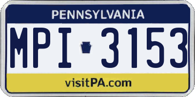 PA license plate MPI3153