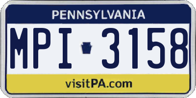 PA license plate MPI3158