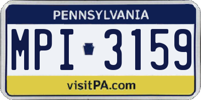 PA license plate MPI3159