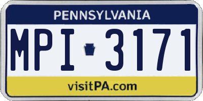 PA license plate MPI3171