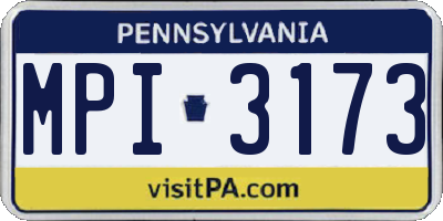 PA license plate MPI3173