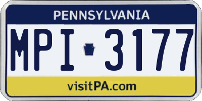 PA license plate MPI3177