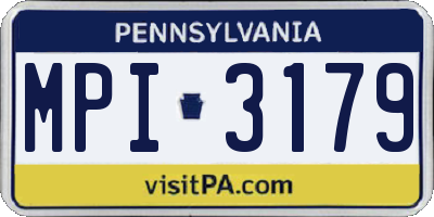 PA license plate MPI3179
