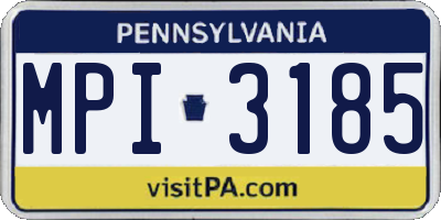 PA license plate MPI3185