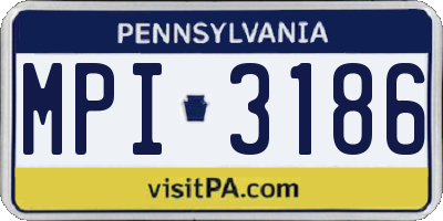 PA license plate MPI3186