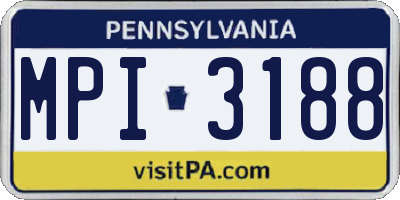PA license plate MPI3188