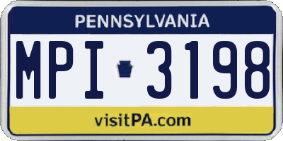 PA license plate MPI3198