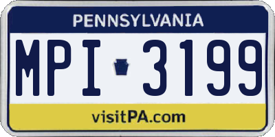 PA license plate MPI3199