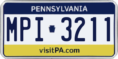 PA license plate MPI3211