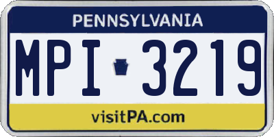 PA license plate MPI3219