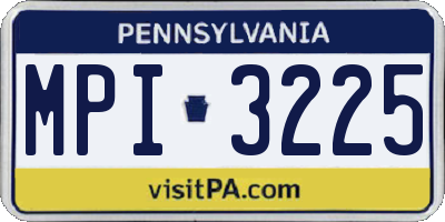 PA license plate MPI3225