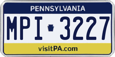 PA license plate MPI3227