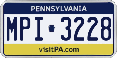PA license plate MPI3228