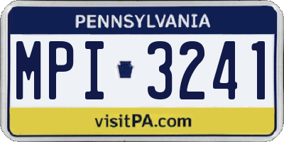 PA license plate MPI3241