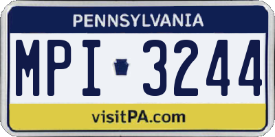 PA license plate MPI3244