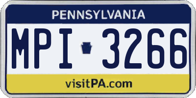 PA license plate MPI3266