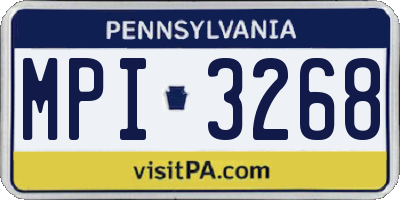 PA license plate MPI3268