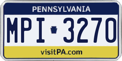 PA license plate MPI3270