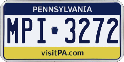 PA license plate MPI3272