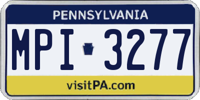 PA license plate MPI3277