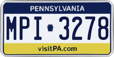 PA license plate MPI3278