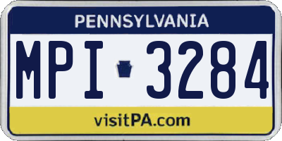 PA license plate MPI3284