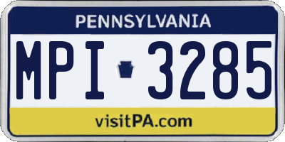PA license plate MPI3285
