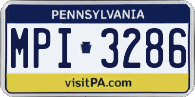 PA license plate MPI3286