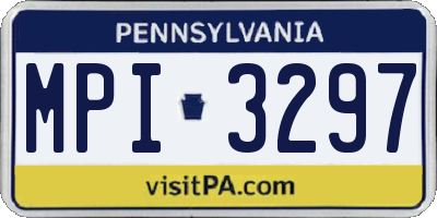 PA license plate MPI3297