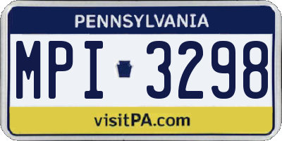 PA license plate MPI3298