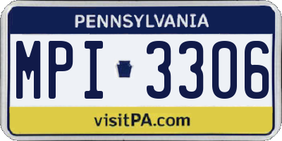 PA license plate MPI3306