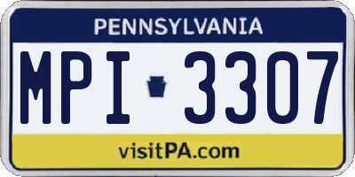 PA license plate MPI3307