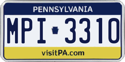 PA license plate MPI3310