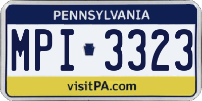PA license plate MPI3323