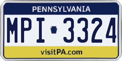 PA license plate MPI3324
