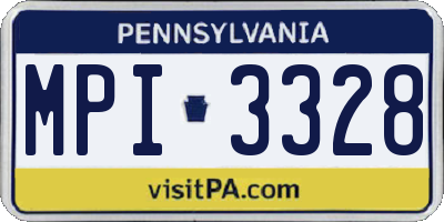 PA license plate MPI3328
