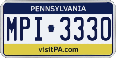 PA license plate MPI3330