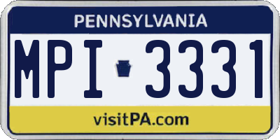 PA license plate MPI3331