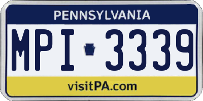 PA license plate MPI3339