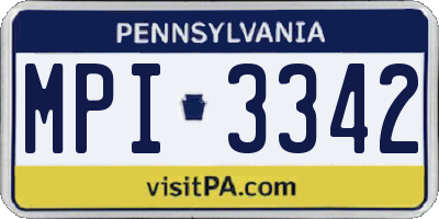 PA license plate MPI3342