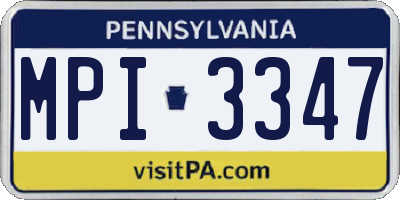 PA license plate MPI3347