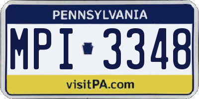PA license plate MPI3348