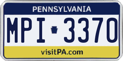 PA license plate MPI3370