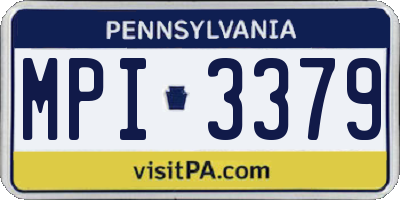 PA license plate MPI3379