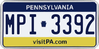 PA license plate MPI3392