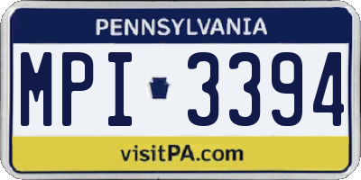 PA license plate MPI3394