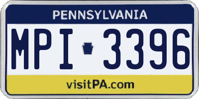PA license plate MPI3396