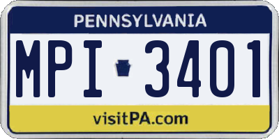 PA license plate MPI3401