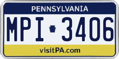 PA license plate MPI3406
