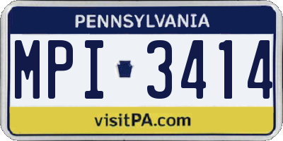 PA license plate MPI3414